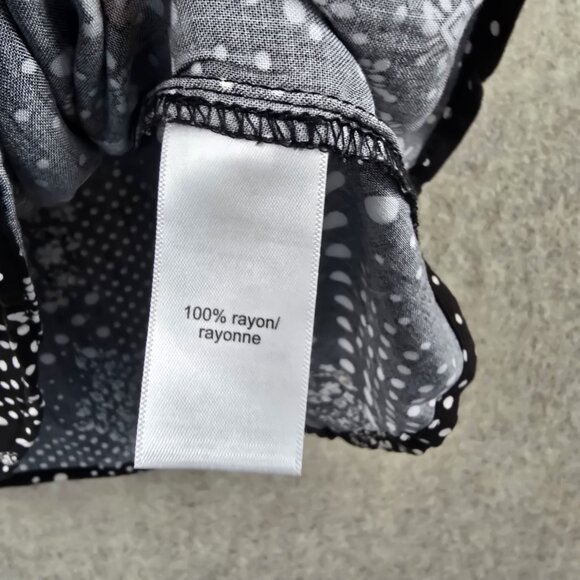 Maurices Womens Polka Dot Black Sleeveless Tank Top Size L Rayon Casual - Picture 4 of 8